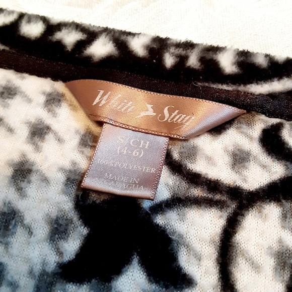 Black & White Paisley Fleece Pullover V-neck Long Sleeve Lightweight Size S - Picture 6 of 10